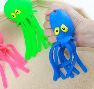 Mùa hè bãi biển theo chủ đề bên ủng hộ hồ bơi trò chơi bóng nước cao su phim hoạt hình căng thẳng bạch tuộc màu xanh màu hồng màu vàng màu xanh lá cây - Product Image 3