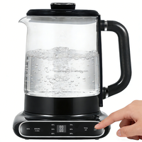 Bouilloire à eau sans fil à grande capacité 1,7 L 1500 W, haute puissance, ébullition rapide, contrôle de la température, fond en acier inoxydable, pour le thé