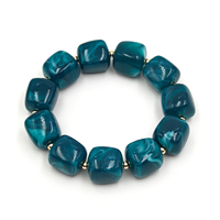 Bracelet de perles pour femmes, perles acryliques aux couleurs vibrantes, bracelet extensible élastique, bracelets épais, bijoux bohèmes pour l'été, la plage et les vacances