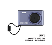 KUANGXIANG 2025 nuevo molde privado 10000mAh banco de energía elegante banco de energía con cargador inalámbrico rápido de 15W y cordón de Cable
