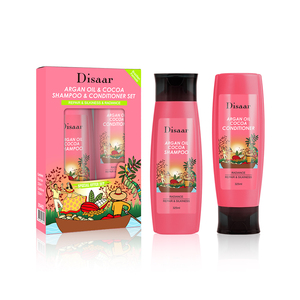 ชุดแชมพูและครีมนวดผม OEM Repair Radiance สูตร<span class=keywords><strong>โกโก้</strong></span>และน้ำมันอาร์แกน ช่วยบำรุงและซ่อมแซมเส้นผมที่เสียหาย <span class=keywords><strong>ผล</strong></span>ิตภัณฑ์ดูแลเส้นผม - Product Image 1