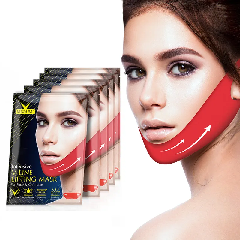 Venta al por mayor 3D Intense V-Line Face Lifting Strap Red Double Chip Face Slimming Lifting Reafirmante V-Shape Lift Mascarilla facial