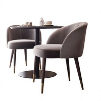 Chaises de salle à manger grises personnalisées avec siège rembourré en velours Mobilier de restaurant de bonne qualité pour salon ou appartement