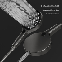 Nouvel ensemble de douche thermostatique tout-en-un encastré avec affichage numérique LED, robinet cascade et étagère de douche