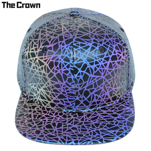 Custom Logo Reflective Holographic Flat Brim <b>Cap</b> Wholesale Bulk Iridescent Sport Snapback <b>Hat</b> Manufacturer - Product Image 1