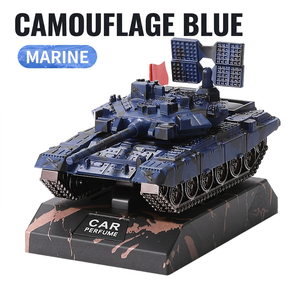 Purificador de Aire para Auto con Forma de Tanque de Combate, de Aleación, con Energía Solar y Función Giratoria, para Aromatizar el Interior del Vehículo - Product Image 1