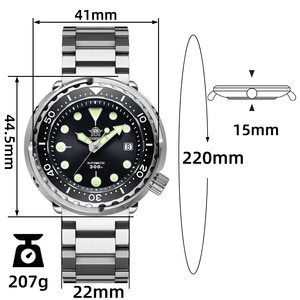 ADDIESDIVE AD2522 Reloj de Buceo Automático Negro de Moda, Resistente al Agua hasta 300 m, para Caballeros Modernos - Product Image 5