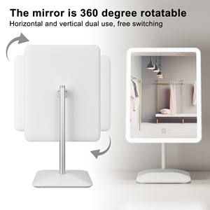Donne fornitore personalizzato Logo quadrato Make Up ricaricabile da tavolo cosmetico portatile <span class=keywords><strong>specchio</strong></span> per il trucco <span class=keywords><strong>specchio</strong></span> per il trucco con luce a Led - Product Image 5