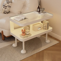 Nouvelle table d'appoint en verre trempé de style ouvert, en fer forgé, moderne et minimaliste, table de chevet, armoire de rangement pour chambre à coucher et salon, table basse