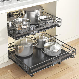 Étagère de rangement rétractable réglable pour armoire d'évier de cuisine Organisateur d'accessoires de tiroir <span class=keywords><strong>extensible</strong></span> de grande capacité - Product Image 2