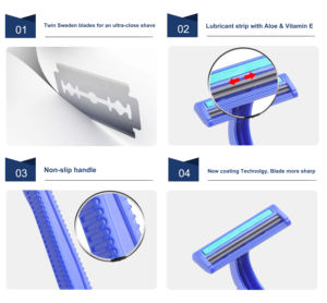 Mannelijk Nieuw Ontwerp 3 Mes Plastic Handvat Scheermes Drievoudig Scheermes Scheermes - Product Image 3