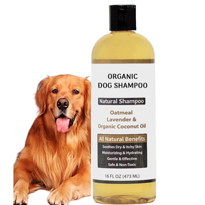 Shampooing désodorisant pour chien hypoallergénique entièrement naturel OEM avec flocons d'avoine et d'aloès apaisant pour peaux sèches et allergiques - Product Image 1
