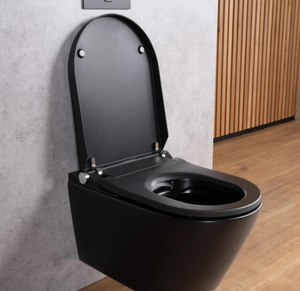 Ventas calientes de <span class=keywords><strong>Bolina</strong></span>, artículos sanitarios de Color negro, venta al por mayor, inodoro colgado en la pared sin montura de estilo europeo - Product Image 5