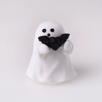 SCJ Cristaux de marbre blanc, ornements en pierre de guérison, mini sculpture fantôme en pierre naturelle pour décoration d'Halloween