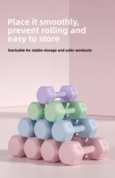 Petits haltères en fonte durables pour femmes, usage domestique, entraînement musculaire des bras et amincissement du ventre, revêtement en caoutchouc