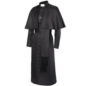 Disfraz <span class=keywords><strong>de</strong></span> Sacerdote Medieval Iglesia Católica Religioso Romano Retro <span class=keywords><strong>Papa</strong></span> Pastor Padre Misa Misionero Túnica Clero Sotana Conjunto Completo - Product Image 2