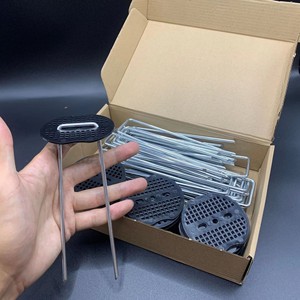 Estacas de suelo en forma de U de acero galvanizado en caliente, duraderas, para fijar redes de césped, película de acolchado y construcción de jardines - Product Image 4