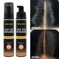 Kit d'installation de perruque en dentelle, mousse teintée brun moyen pour dentelle, spray de fusion, dissolvant de colle, bâton de cire, gel pour bords, bandes et bonnets de perruque