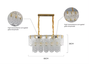 Lámpara de araña francesa, lámpara de pantalla de vidrio esmerilado, techo moderno, luz colgante de hierro dorado - Product Image 6