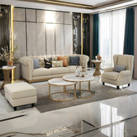 Nouveaux designs de canapés d'angle en tissu contemporains de luxe avec pieds en métal doré pour le salon