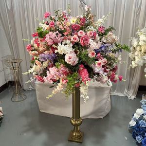 Boule de fleurs artificielles IFG de 80 cm, rose blush, fuchsia, violet, couleurs mélangées, printemps, pour décoration de centre de table de mariage - Product Image 6