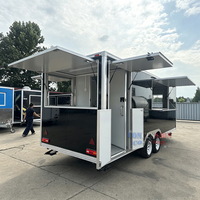 Remorque alimentaire personnalisée de 19 pieds certifiée DOT CE avec véranda, cuisine mobile extérieure, chariot de restauration rapide, camion de restauration