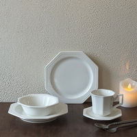 Service de table en porcelaine émaillée vintage français, assiettes, bols et tasses irréguliers, résistants au micro-ondes, style rétro, pour la maison