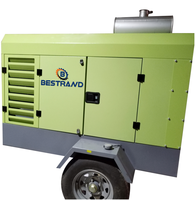 Compresseur d'air portable BESTRAND BT185 7 bars 185cfm 5m3/min à moteur diesel, prix de gros direct usine Chine