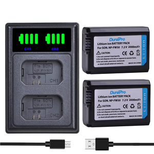 Kit batterie et chargeur Durapro NP-FW50, 2 batteries 2000mAh avec chargeur double USB-C pour Sony A5000 A6000 A6300 - Product Image 5