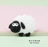 Figurine d'animal, mini mouton de dessin animé, artisanat en résine, figurine et miniature, décoration de table à domicile, jouets et cadeaux
