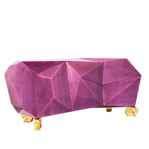 Meuble de rangement latéral de luxe, design élégant avec finition peinture, pour salon, buffet décoratif en améthyste diamantée - Product Image 6