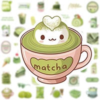 Pack d'autocollants d'été Matcha, autocollant imperméable en vinyle pour bouteille d'eau, scrapbook, journal pour ordinateur portable, fête, salle de classe
