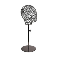 Tête de mannequin en métal électroplaqué à hauteur réglable, 53 cm, support de perruque en fil métallique creux, accessoires pour chapeaux de boutique et de vente au détail