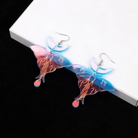 2025 boucles d'oreilles Laser nouveau UV imprimé papillon bijoux papillon personnalité coupe personnalisée acrylique pour les femmes mignon Animal boucles d'oreilles FS