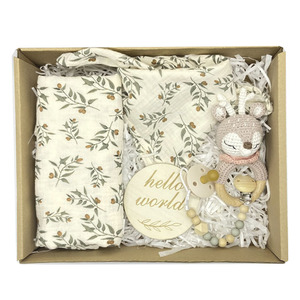 Cofanetto in mussola di cotone morbido di bambù per neonati e bambine regalo regalo unico per <span class=keywords><strong>Baby</strong></span> Shower benvenuto all'ingrosso - Product Image 1