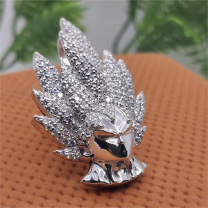 Hiphop joyería Mossanite colgante <span class=keywords><strong>Dragon</strong></span> <span class=keywords><strong>Ball</strong></span> encanto 925 plata esterlina <span class=keywords><strong>Goku</strong></span> cara personalizado Moissanite colgante - Product Image 3