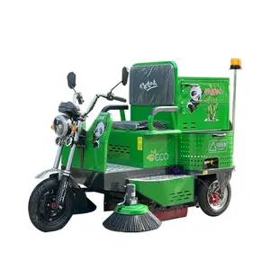 Industrial Road Sweeper is used to sweep Leaves and Stone Sand from the Factory Road Park dock pavement