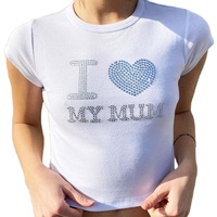 95% coton 5% Spandex Logo personnalisé haut court t-shirts femmes basique t-shirts courts hauts courts pour les filles