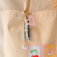 LLavero y bolso de moda personalizables bonitos a la moda para mujer, colgante intercambiable, llaveros de cristal
