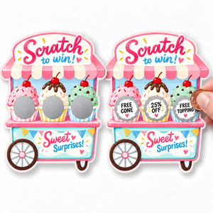 Nouvelles cartes à gratter personnalisées découpées sur mesure, design gratuit, jeu à gratter pour gagner, récompenses chanceuses, récompenses en espèces, cartes à gratter - Product Image 1