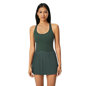 Nouvelle robe de sport <span class=keywords><strong>Lulu</strong></span> pour femmes avec coussinets de poitrine, robe de yoga respirante, jupe de tennis plissée <span class=keywords><strong>Lulu</strong></span> - Product Image 1