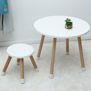 Ensemble de <span class=keywords><strong>table</strong></span> et chaises en bois pour enfants <span class=keywords><strong>Table</strong></span> de jeu avec 1 tabouret <span class=keywords><strong>Table</strong></span> à manger <span class=keywords><strong>ronde</strong></span> pour enfants adaptée aux tout-petits filles ou garçons - Product Image 4