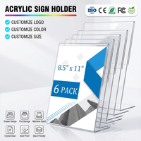 Support de signalisation en acrylique moderne et écologique personnalisé, lot de 6, avec présentoir transparent pour bureau, entreprise, magasin