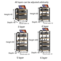 DK-022 Home Cinéma HIFI Amplificateur Rack Audio Cabinet Haut-Parleur Support Chanson Machine Rack Tout Noir Cadre
