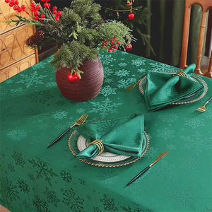 Mantel de Navidad Rectángulo Jacquard Patrón de copo de nieve Mantel <span class=keywords><strong>Manteles</strong></span> resistentes al agua para comedor Vacaciones - Product Image 4