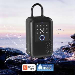 Boîte à clés murale portable étanche avec serrure à empreinte digitale, bouton physique et code numérique, contrô<span class=keywords><strong>le</strong></span> via l'application Tuya, coffre-fort intelligent - Product Image 1