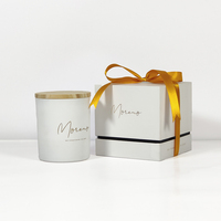 Boîte d'emballage cadeau carrée en or avec mèche pour bougie