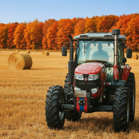 Tracteur agricole chinois 4x4 de 100 CV, tracteur agricole compact à transmission par engrenages