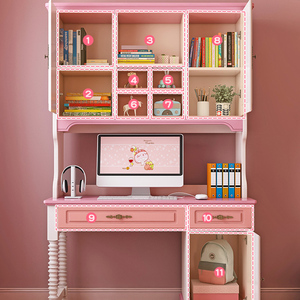 Escritorio Infantil Multifuncional para Computadora, Mesas para Niños, Estantería, Escritorio <span class=keywords><strong>de</strong></span> Estudio, Escritorio Combinado con Almacenamiento en Ángulo Recto - Product Image 2