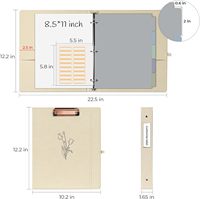 Classeur à 3 anneaux personnalisé en gros, porte-documents rigide en lin avec intercalaires à languettes pour format Lettre